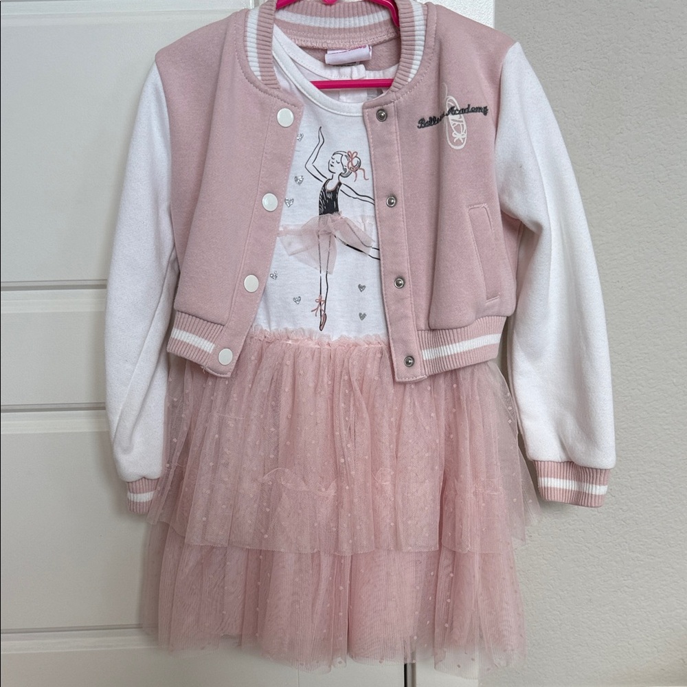 Little Lass Pink and White Kids Matching Set